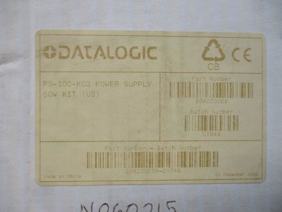 DATALOGIC PG-100-K03 93ACC0058 100-277VAC 1A NSMP