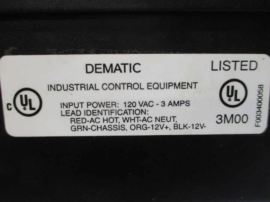 DEMATIC K001752CAA 00WC24M007 120VAC 3A UNMP