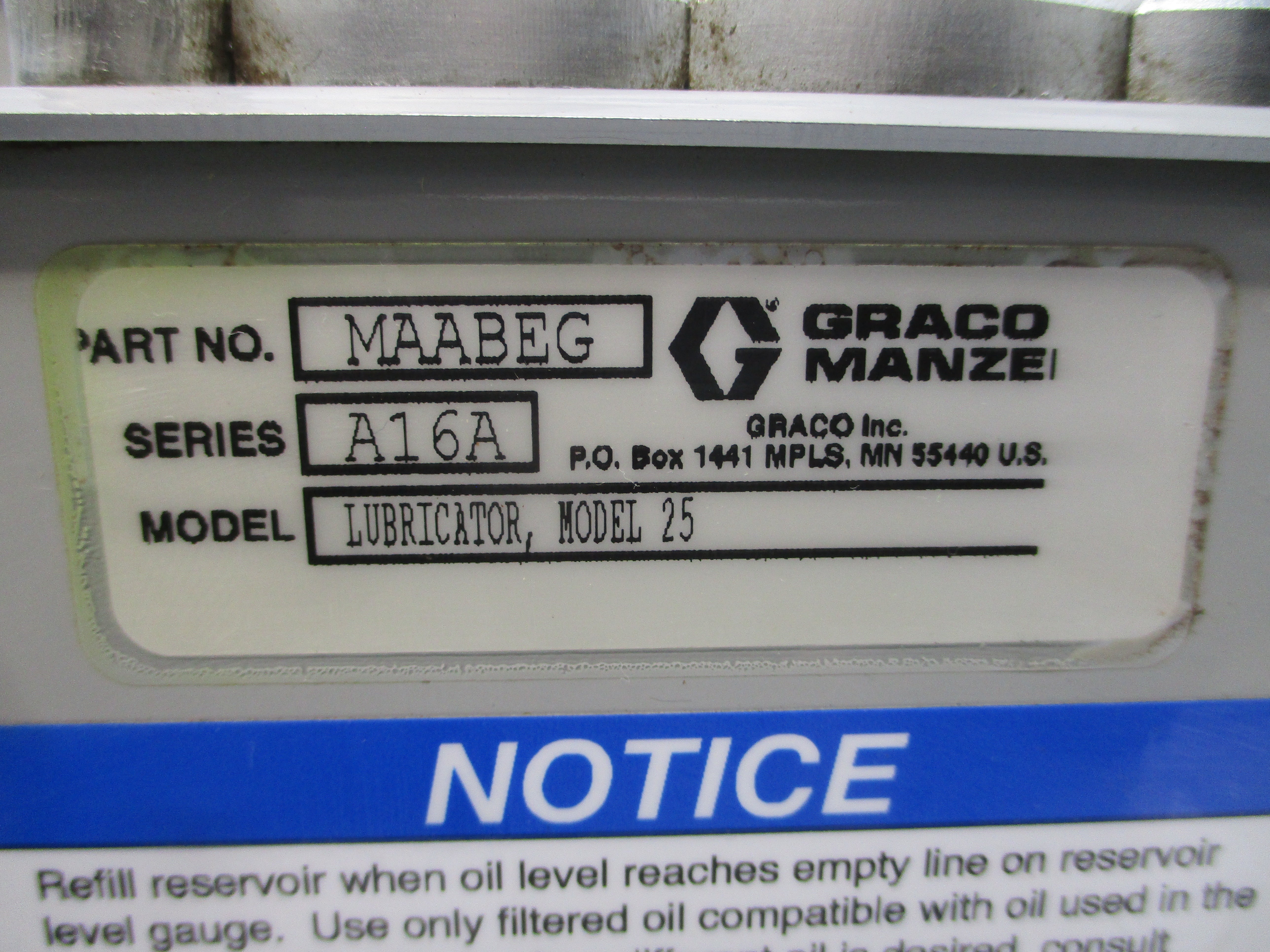 GRACO MAABEG MODEL 25 SER. A16A NSNP