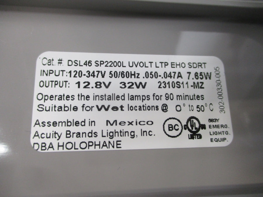 HOLOPHANE DSL46SP2200L 120-347V .050-.047A NSMP