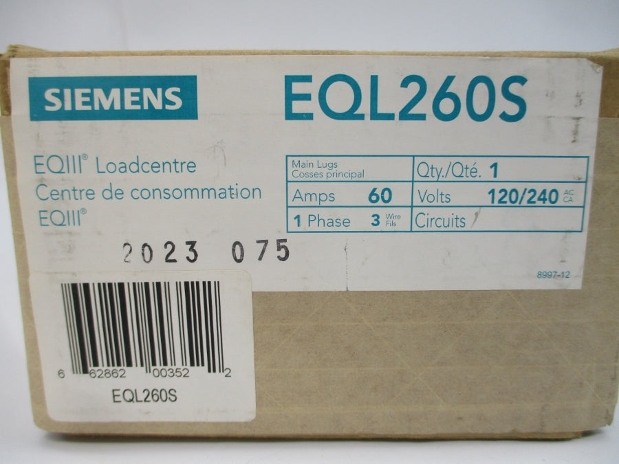 SIEMENS EQL260S 120/240V 60A NSMP