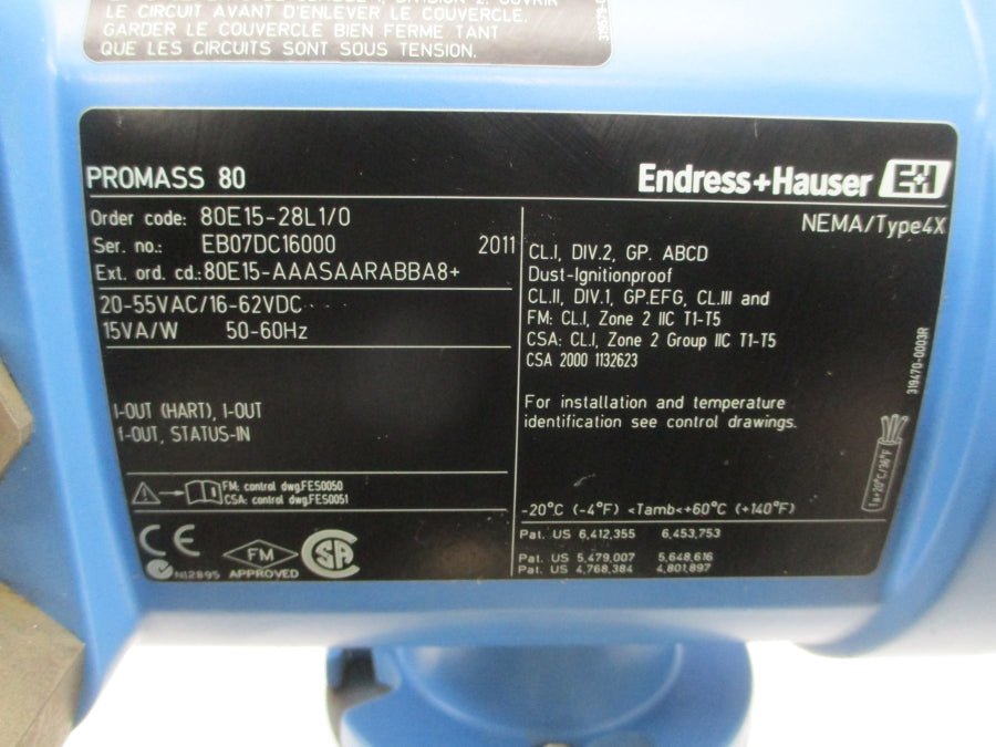ENDRESS+HAUSER 80E15-28L1/0 20-55VAC 1/2" NSNP