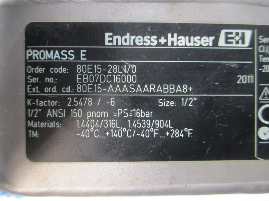 ENDRESS+HAUSER 80E15-28L1/0 20-55VAC 1/2" NSNP