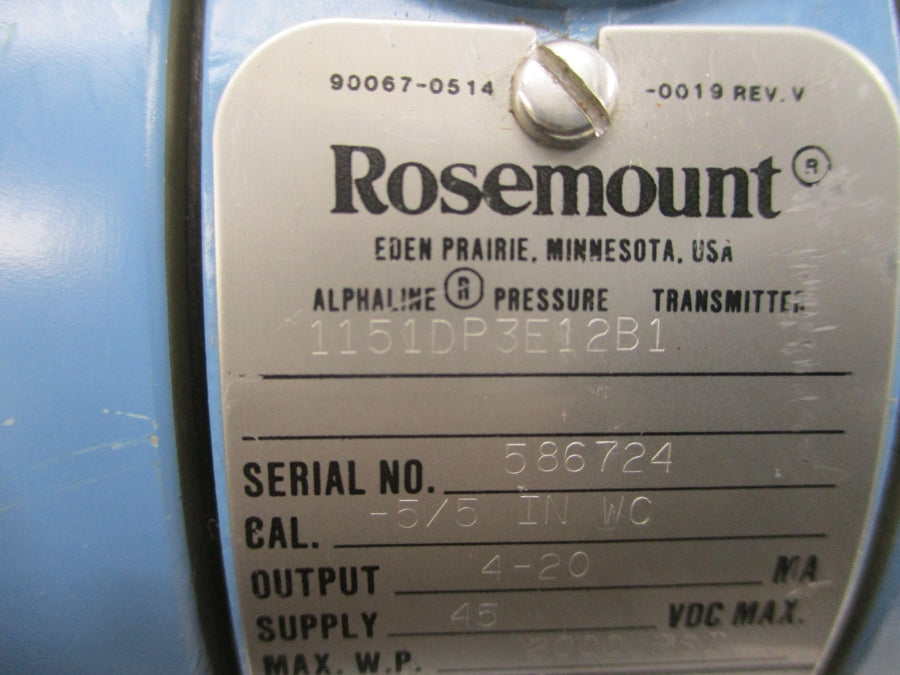 ROSEMOUNT 1151DP3E12B1 45VDC 2000PSI NSNP