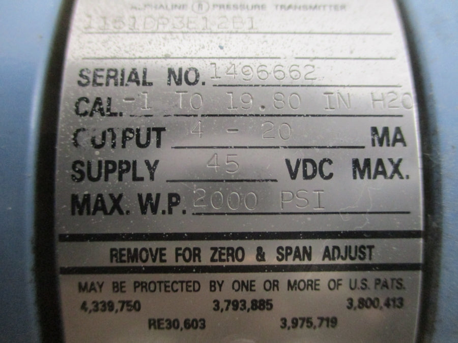 ROSEMOUNT 1151DP3E12B1 45VDC 2000PSI UNMP