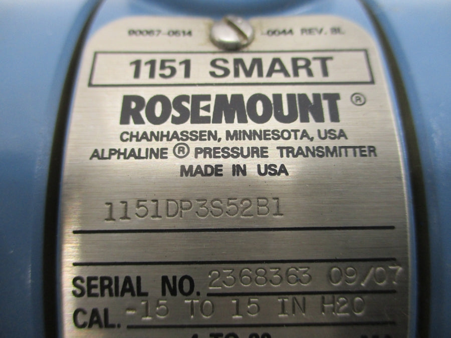 ROSEMOUNT 1151DP3S52B1 45VDC 2000PSI NSNP