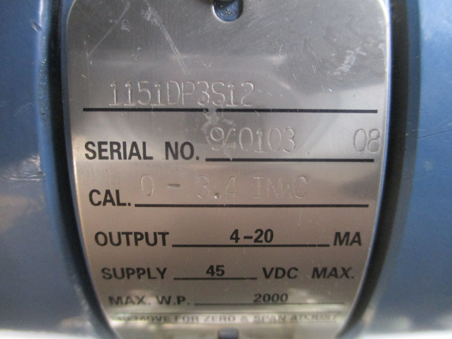 ROSEMOUNT 1151DP3S12 45VDC UNMP