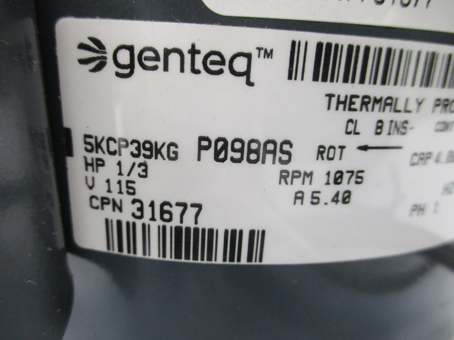 GENTEQ 5KCP39KGP098AS 115V 5.40A NSNP