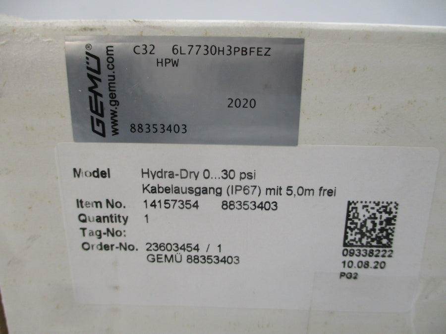 GEMU C32 6L7730H3PBFEZHPW 12-30VDC 0-30PSI NSMP
