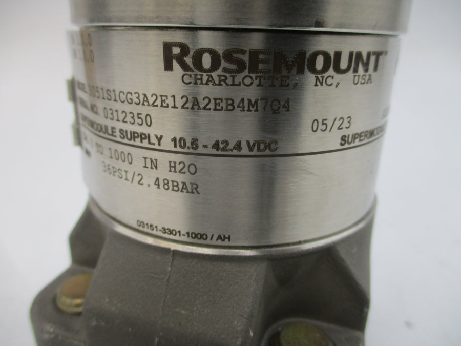 ROSEMOUNT 3051S1CG3A2E12A2EB4M7Q4 10.5-42.4VDC 36PSI UNMP