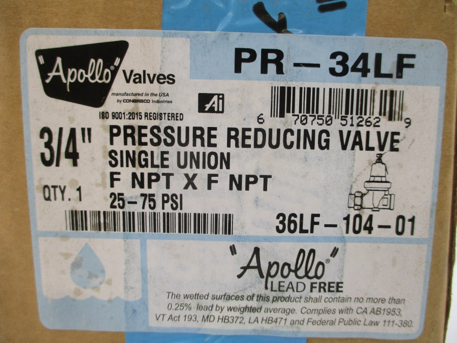 APOLLO VALVES 36LF-104-01 25-75PSI 3/4" NSMP