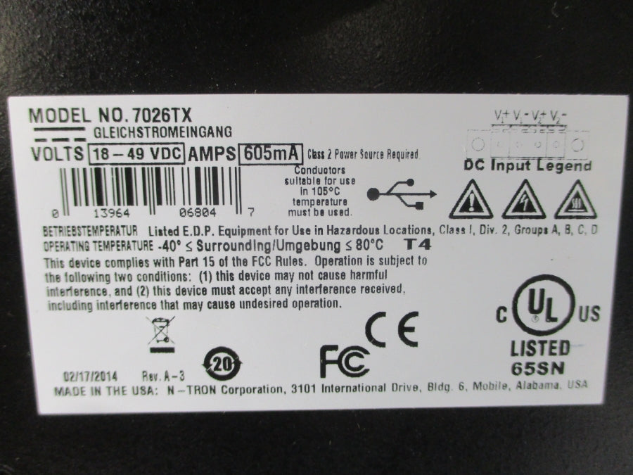 N-TRON 7026TX 18-49VDC REV. A-3 NSNP
