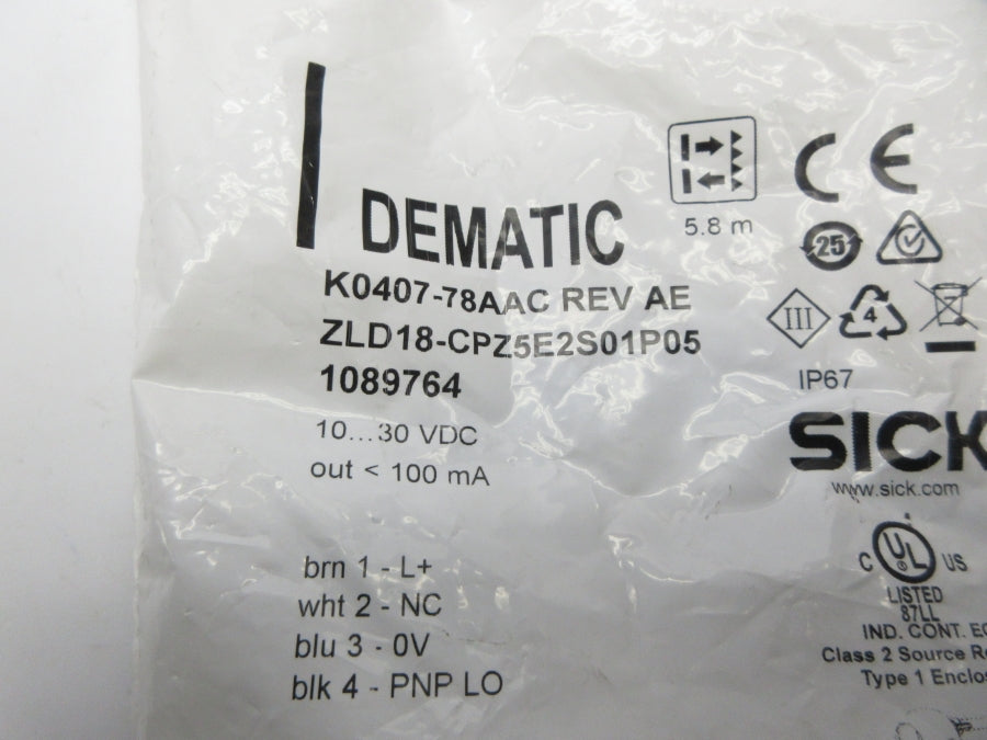 SICK ZLD18-CPZ5E2S01P05 1089764 10-30VDC NSMP