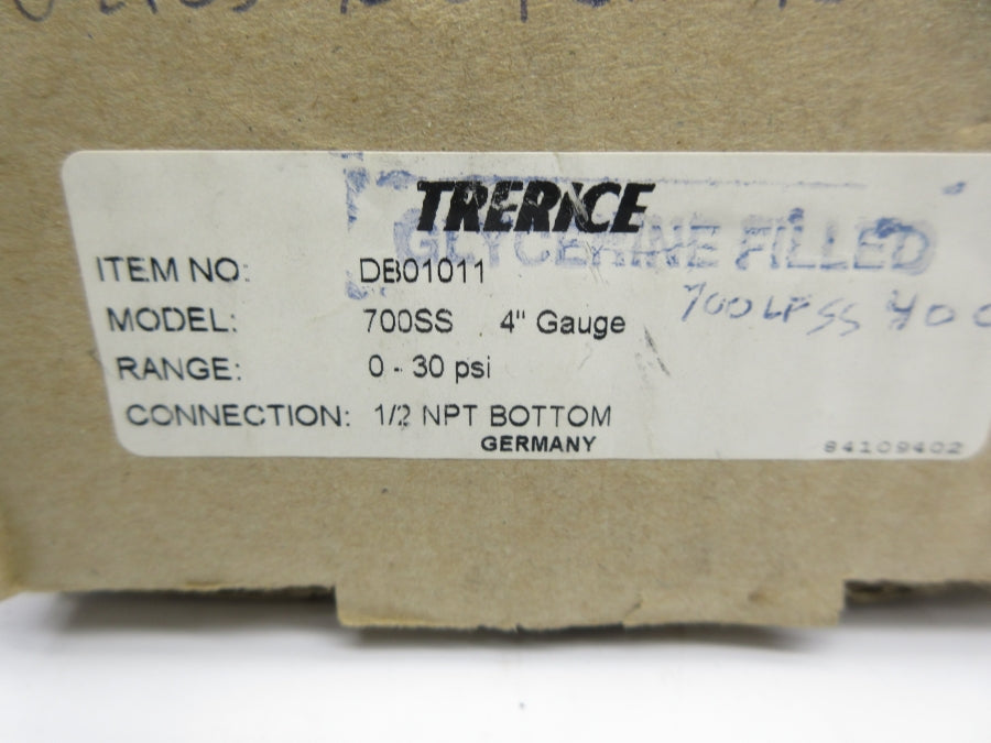 TRERICE DB01011 0-30PSI 4" NSMP