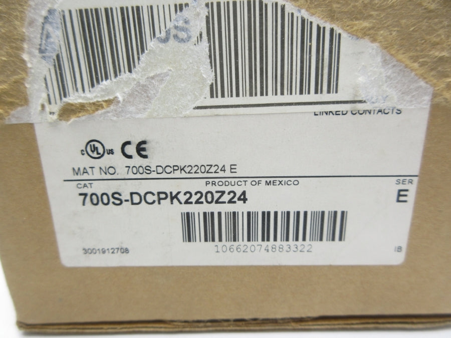 ALLEN BRADLEY 700S-DCPK220Z24 SER. E 24VDC (BR/WH) NSMP
