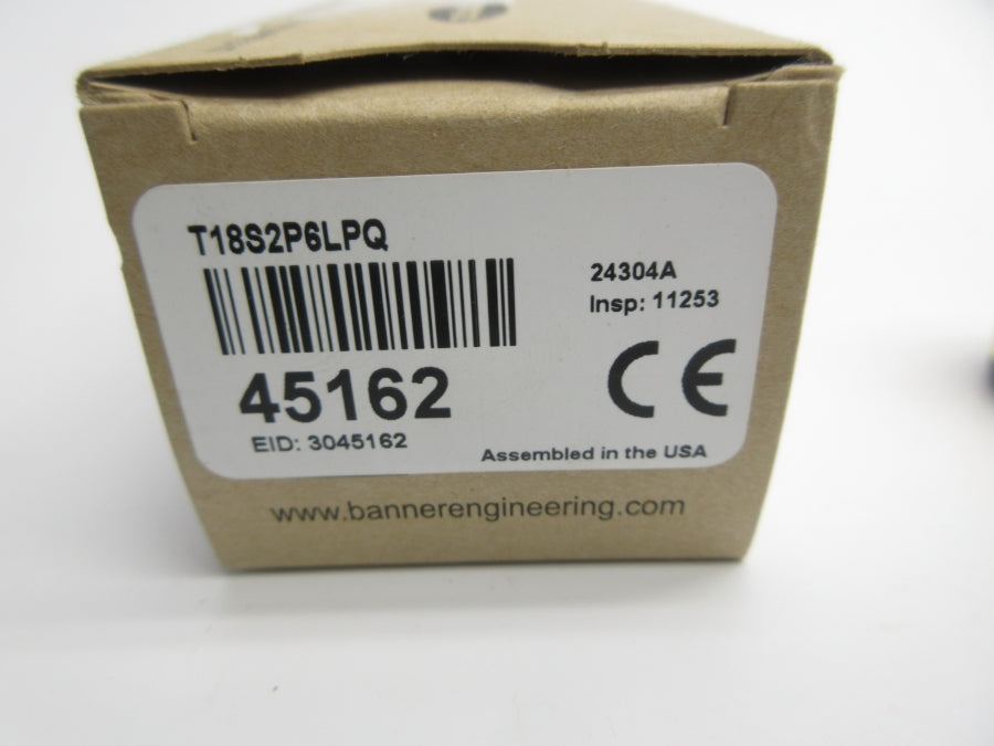 BANNER ENGINEERING T18S2P6LPQ 45162 10-30VDC NSMP