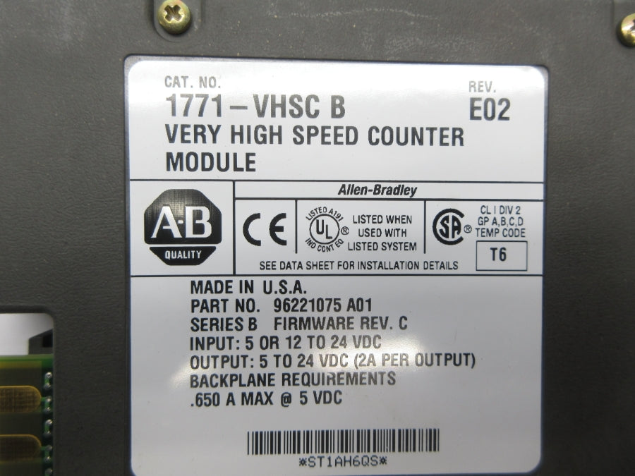 ALLEN BRADLEY 1771-VHSC SER. B F/W C REV. E02 NSNP