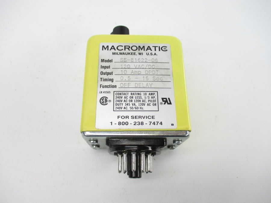 MACROMATIC SS-81622-06 120VAC/DC 10A 0.5-15S NSMP