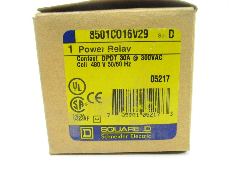 SQUARE D 8501CO16V29 SER. D 480V 5A NSMP