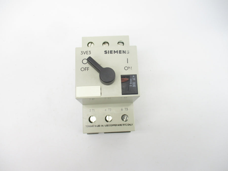 SIEMENS 3VE3000-2NA00 600VAC 16-25A NSMP