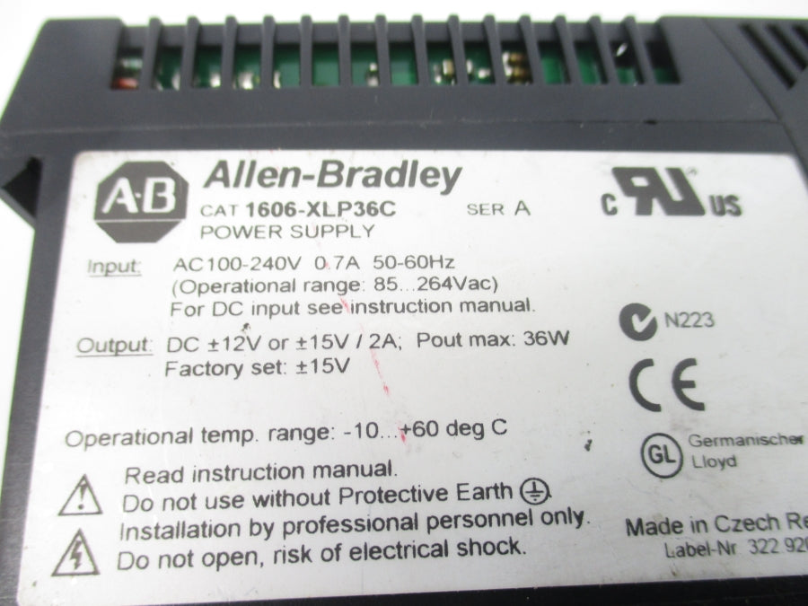ALLEN BRADLEY 1606-XLP36C SER. A 100-240VAC 0.7A NSNP