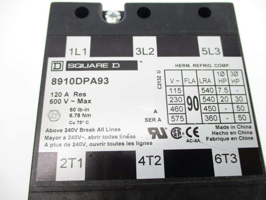 SQUARE D 89010DPA93V02 110/120V 120A NSNP