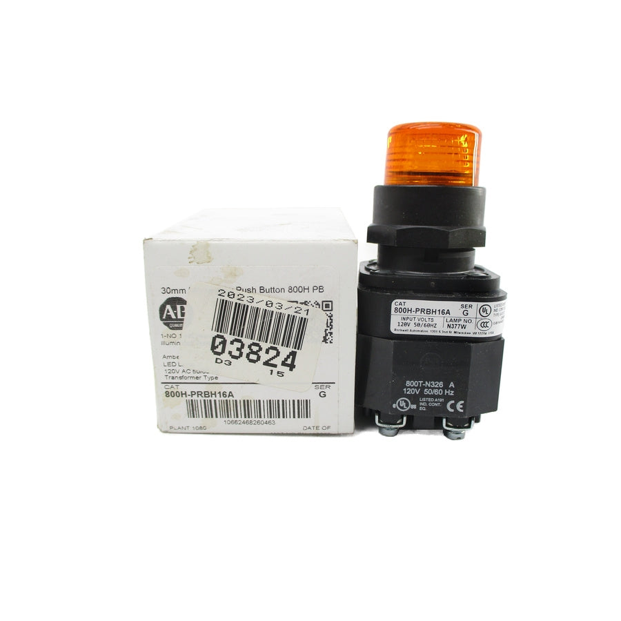 ALLEN BRADLEY 800H-PRBH16A SER. G 120VAC (WH) NSMP