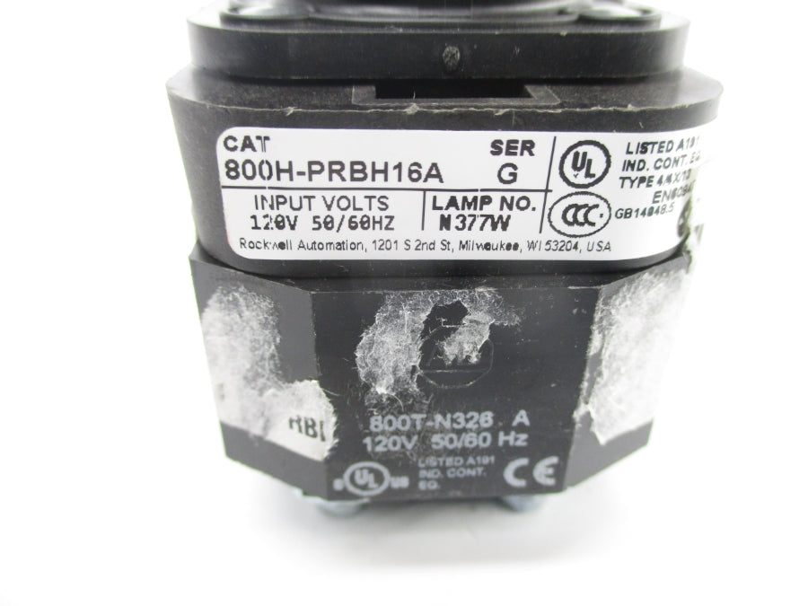 ALLEN BRADLEY 800H-PRBH16A SER. G 120V NSNP