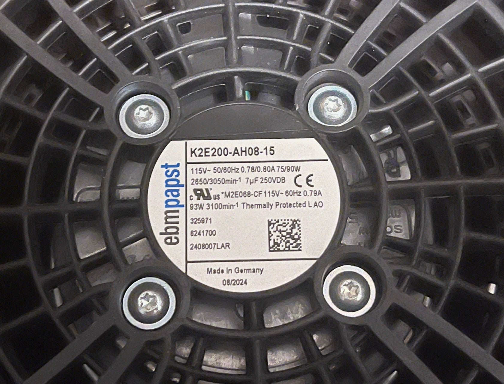 EBMPAPST K2E200-AH08-15 Centrifugal Fan - Rittal Cabinet Cooling 75/90W 115V 2550/3050rpm