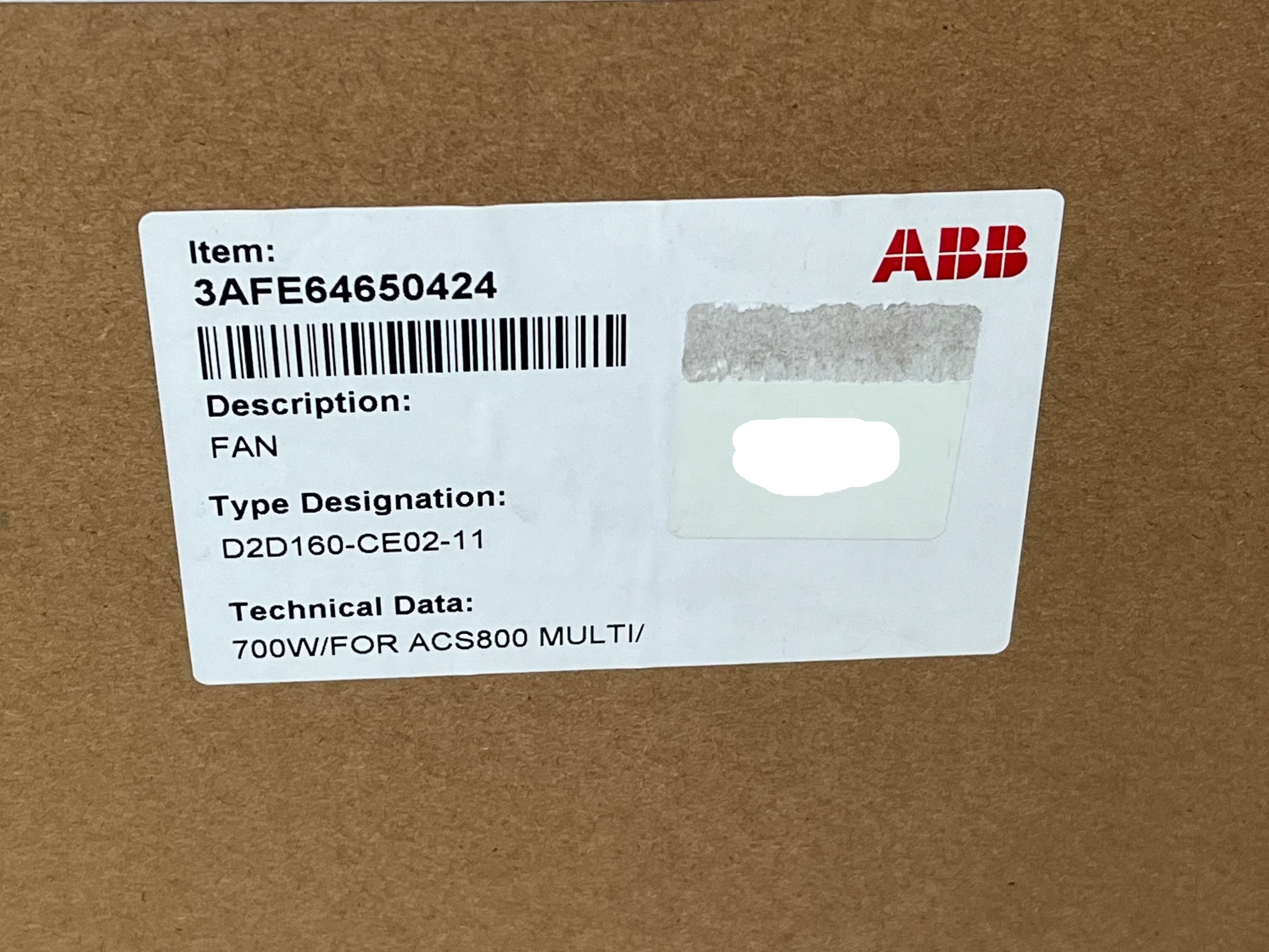 Ebm-papst D2D160-CE02-11 Centrifugal Blower for ABB ACS800 Inverter 3~230/400V 700/1055W 1.1/2.82A 2700/2960rpm