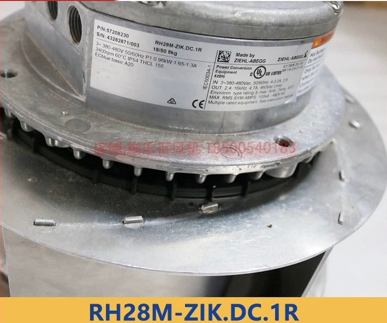 Brand new RH28M-ZIK.DC.1R ZIEHL-ABEGG centrifugal fan  3-380/480V 50/60HZ 0.96kW