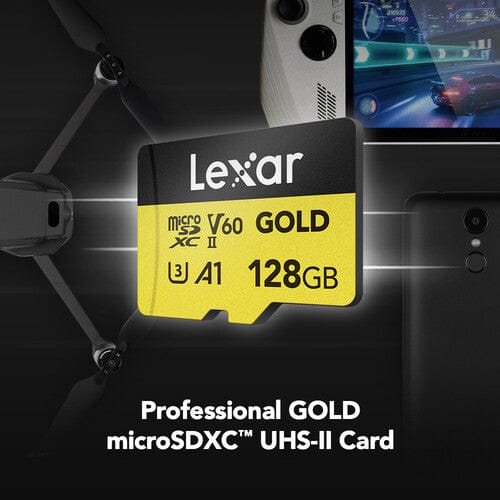 Lexar 128GB Micro SDXC UHS-II V60 U3 Memory Card