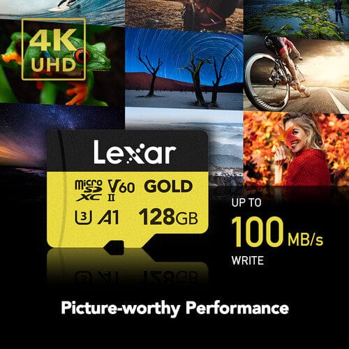 Lexar 128GB Micro SDXC UHS-II V60 U3 Memory Card