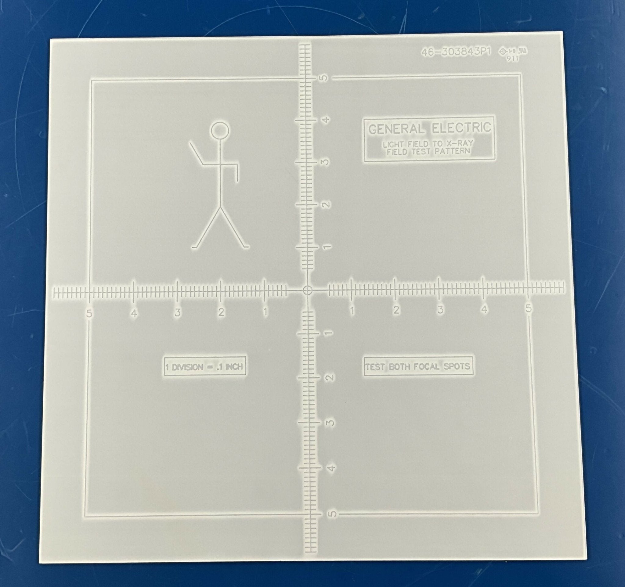 LIGHT FIELD TO X-RAY TEST PATTERN (46-303843P1/46-194427P209 GE