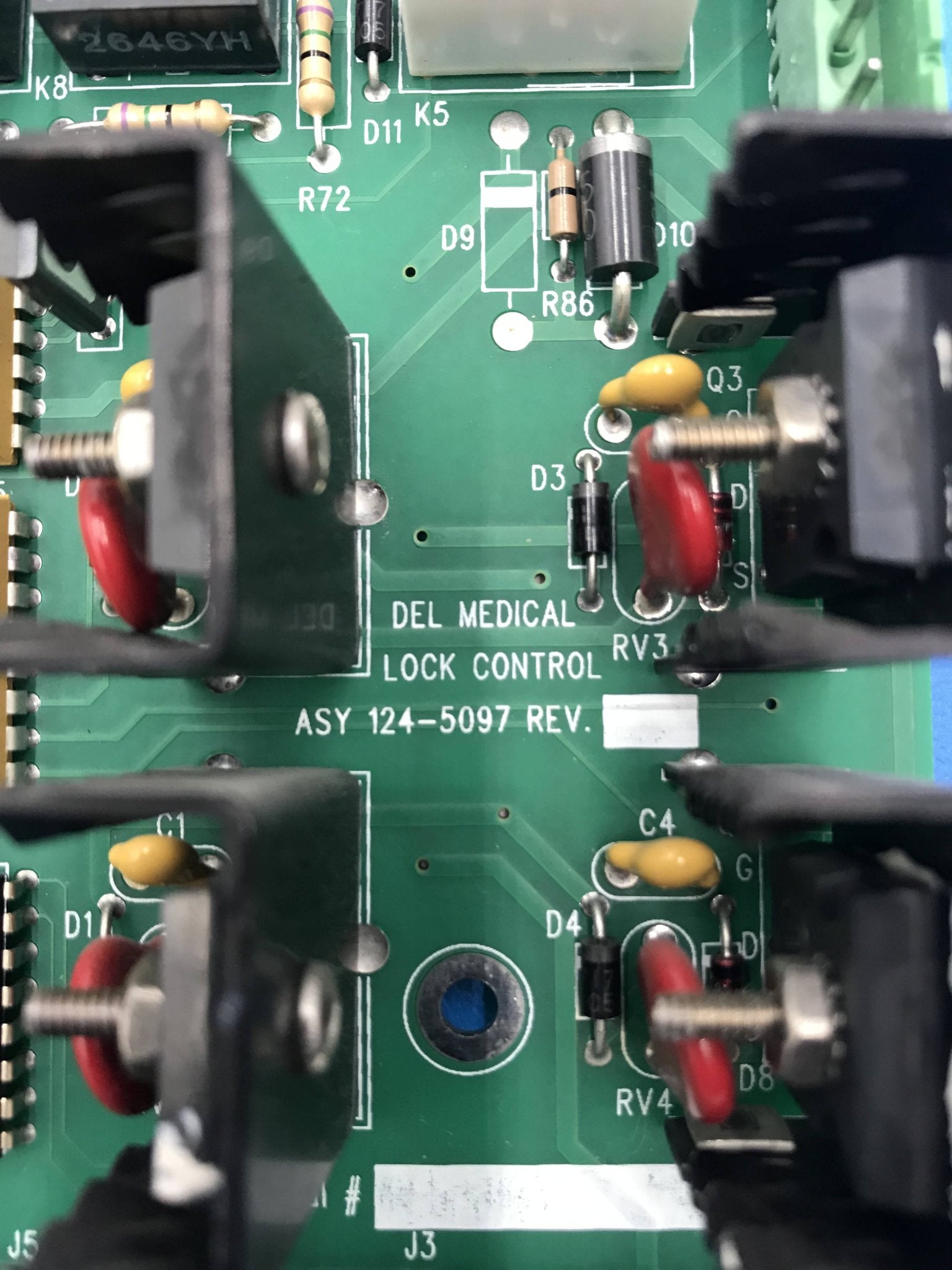 Lock Control Board (124-5097 Rev 3 Del Medical
