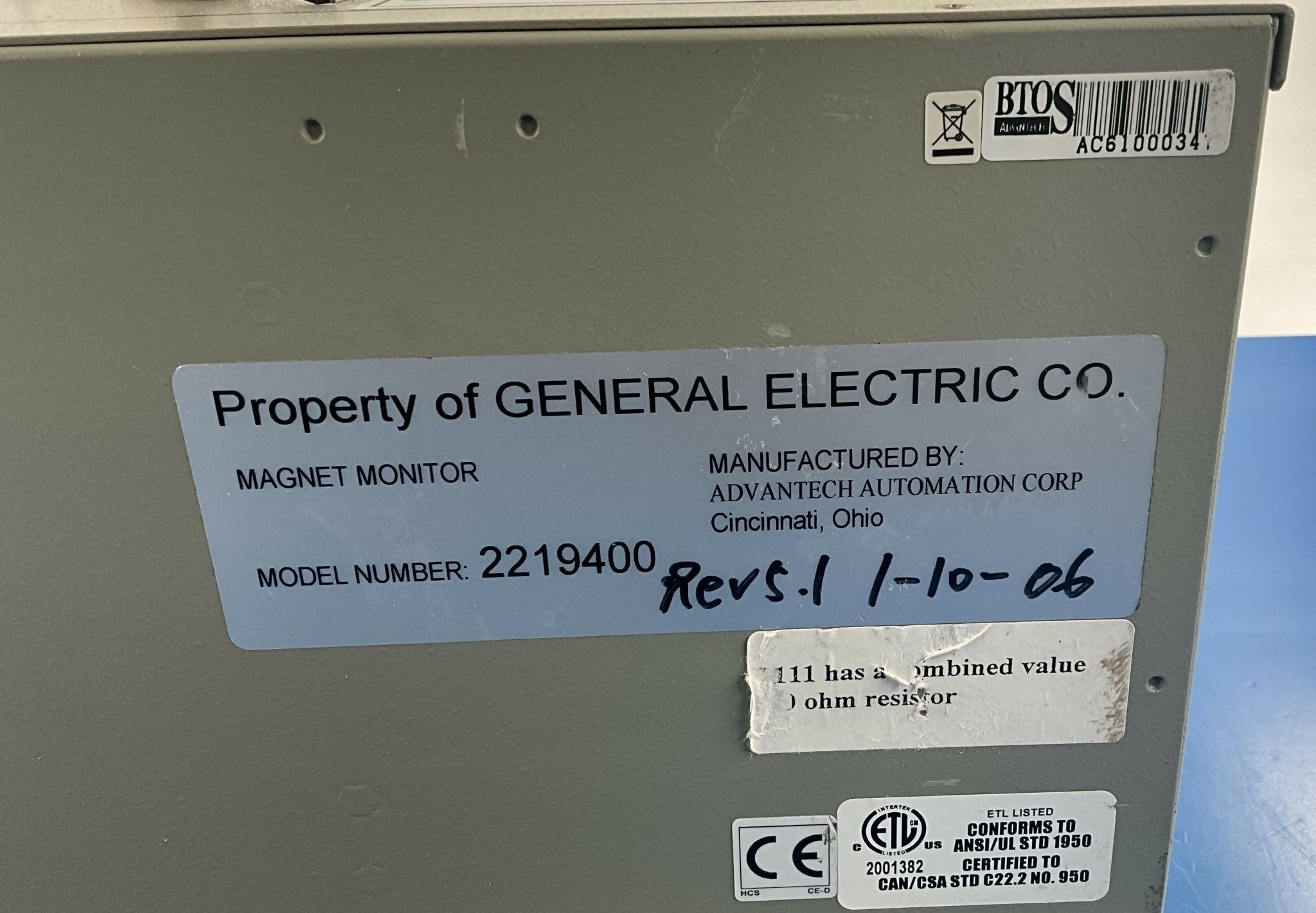 MAGNET MONITOR (2219400 REV 5.1 GE