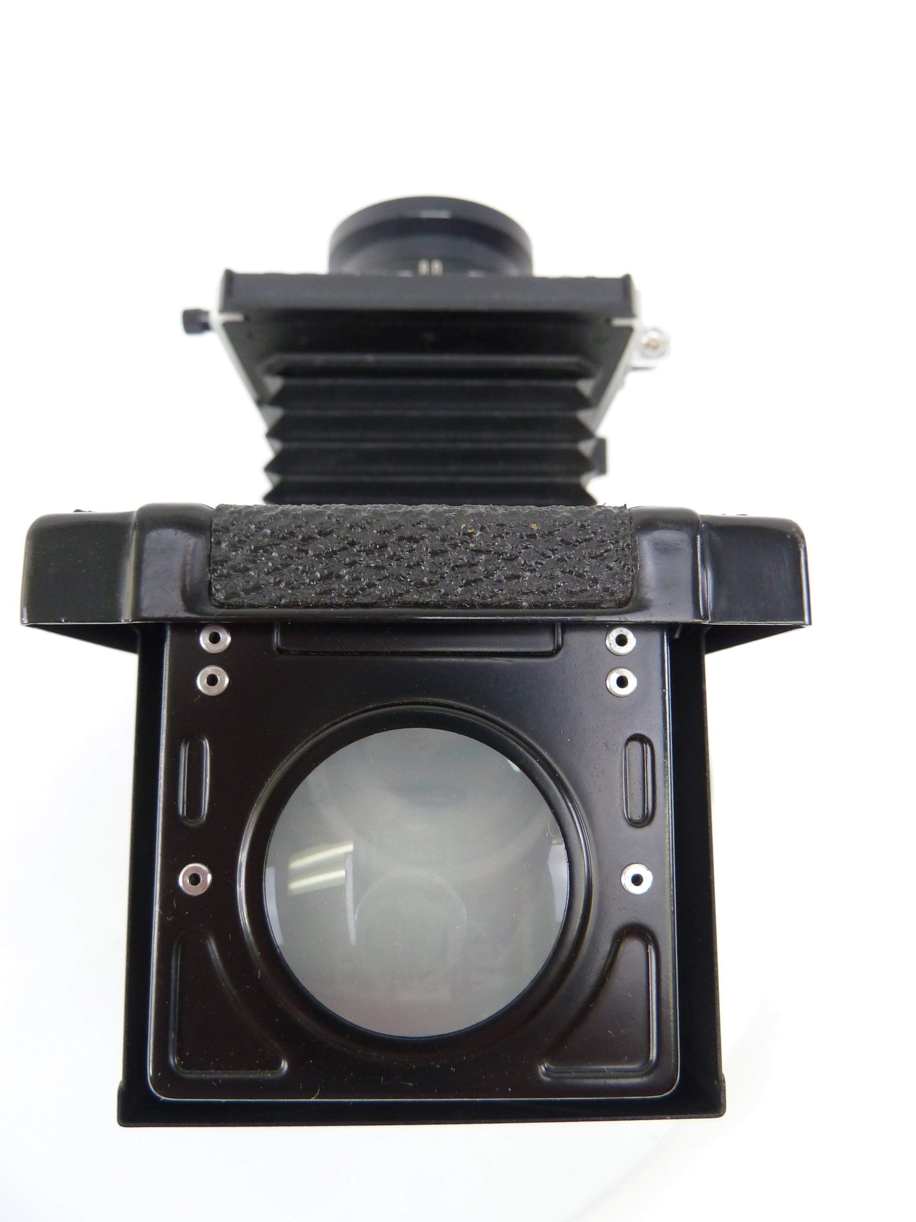Mamiya C220F Camera Outfit with 80MM f2.8 Blue Dot Lens and Waist Level Finder