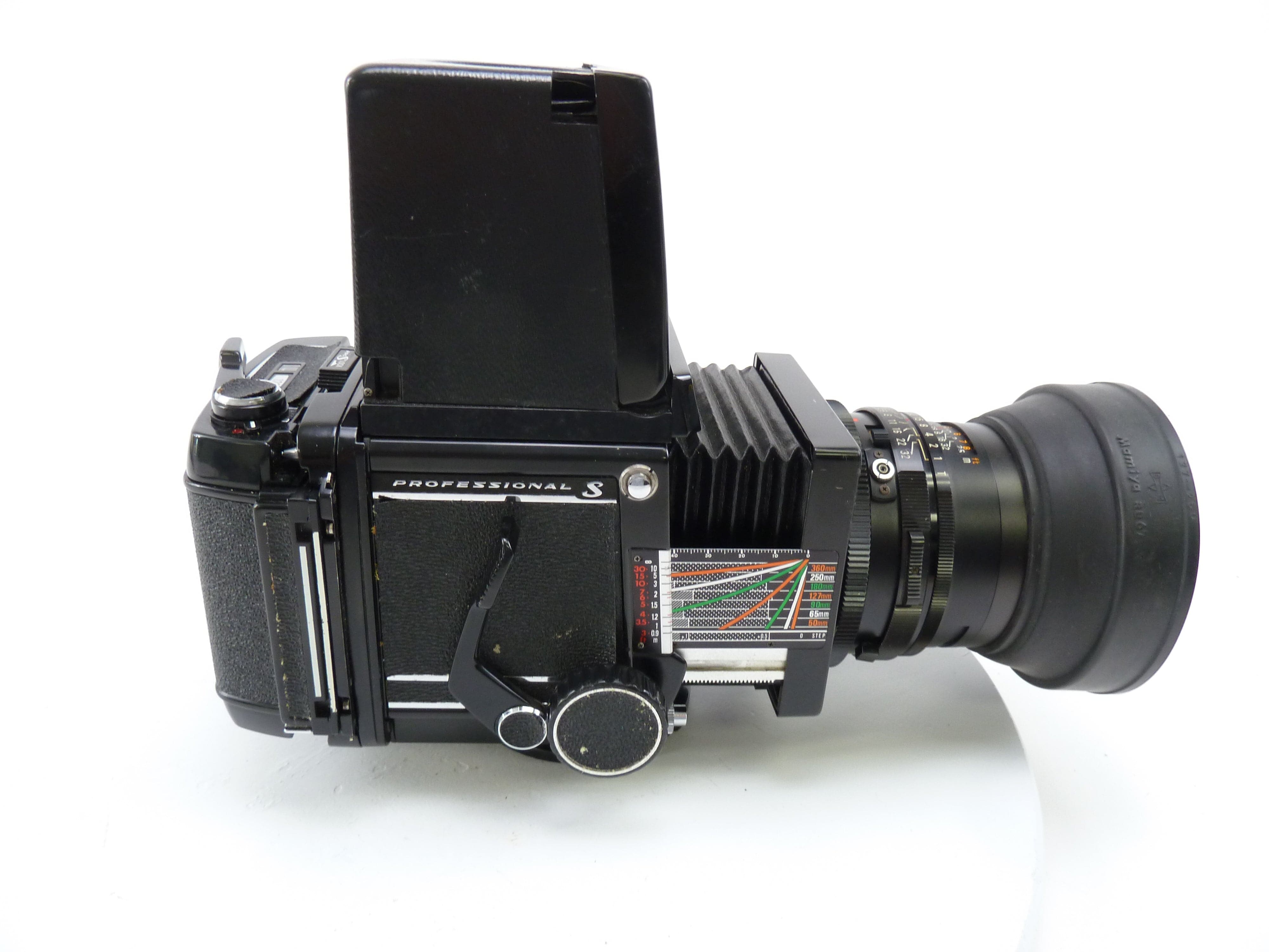 Mamiya RB67 Pro S Outfit with 127MM f3.8 C Lens, 120 Pro S Back, and Rigid Hood