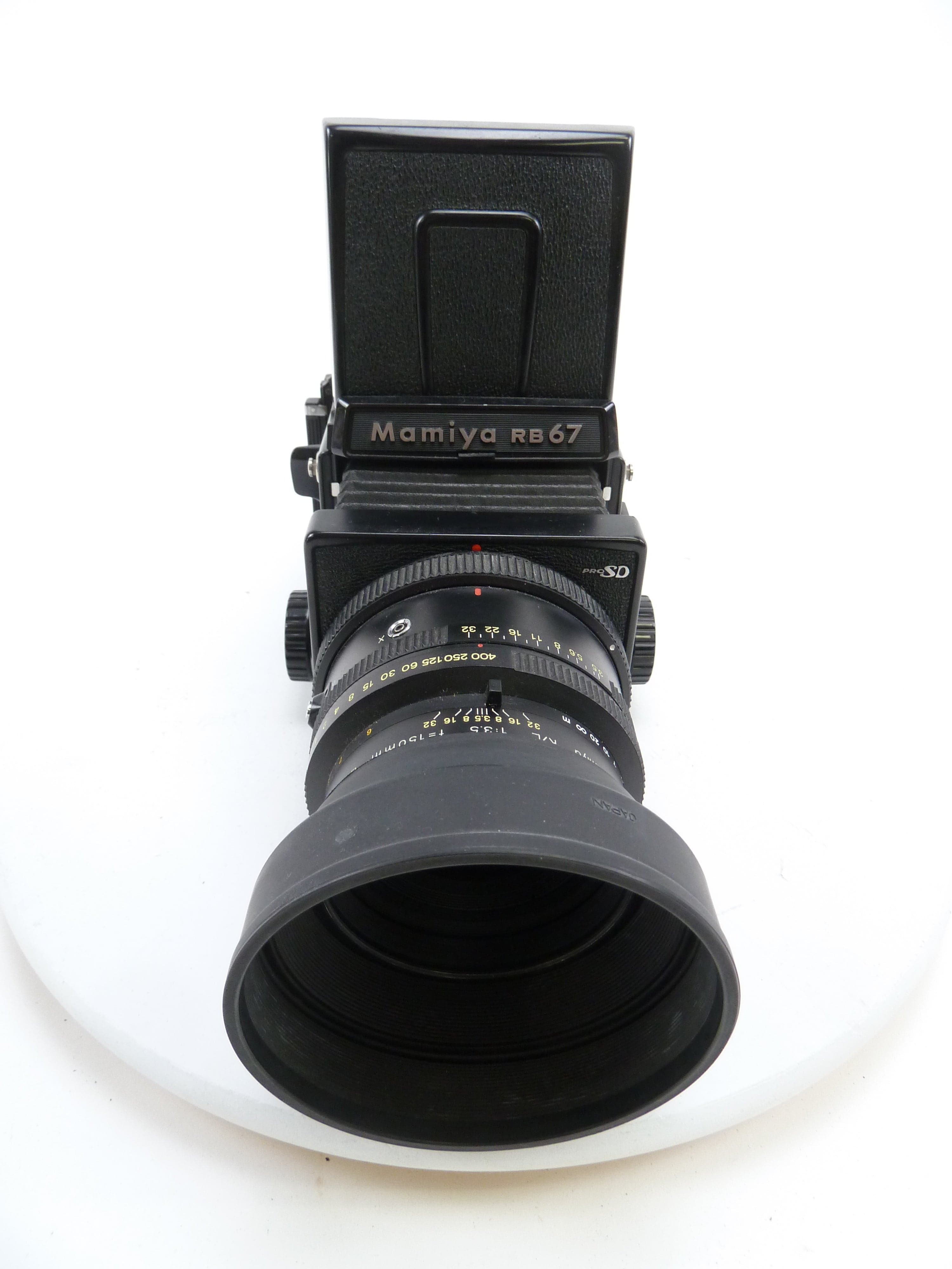 Mamiya RB67 Pro SD Camera Outfit with 150MM F3.5 K/L Lens, Pro SD 120 Back, & WLF