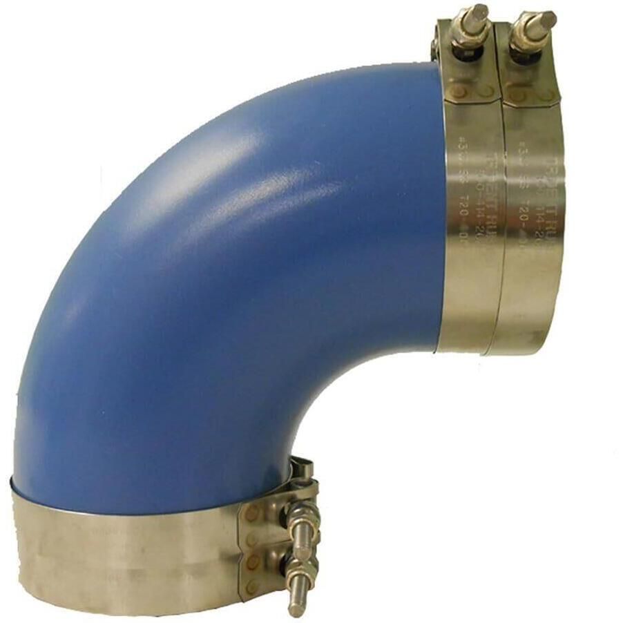 Trident 290V3500-S/S Exhaust Connector, 90 deg. Silicone Molded Wet Elbow, 3 1/2" w/T-Bolt Clamps