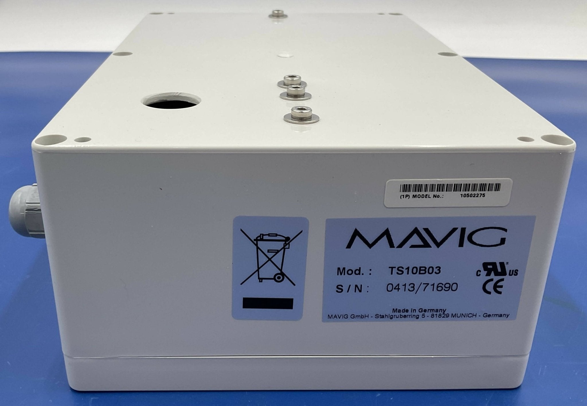 Siemens 10502275 - MAVIG Cable Spooler TS10B03 Ceiling Mount Front View | Alo Tech Solutions