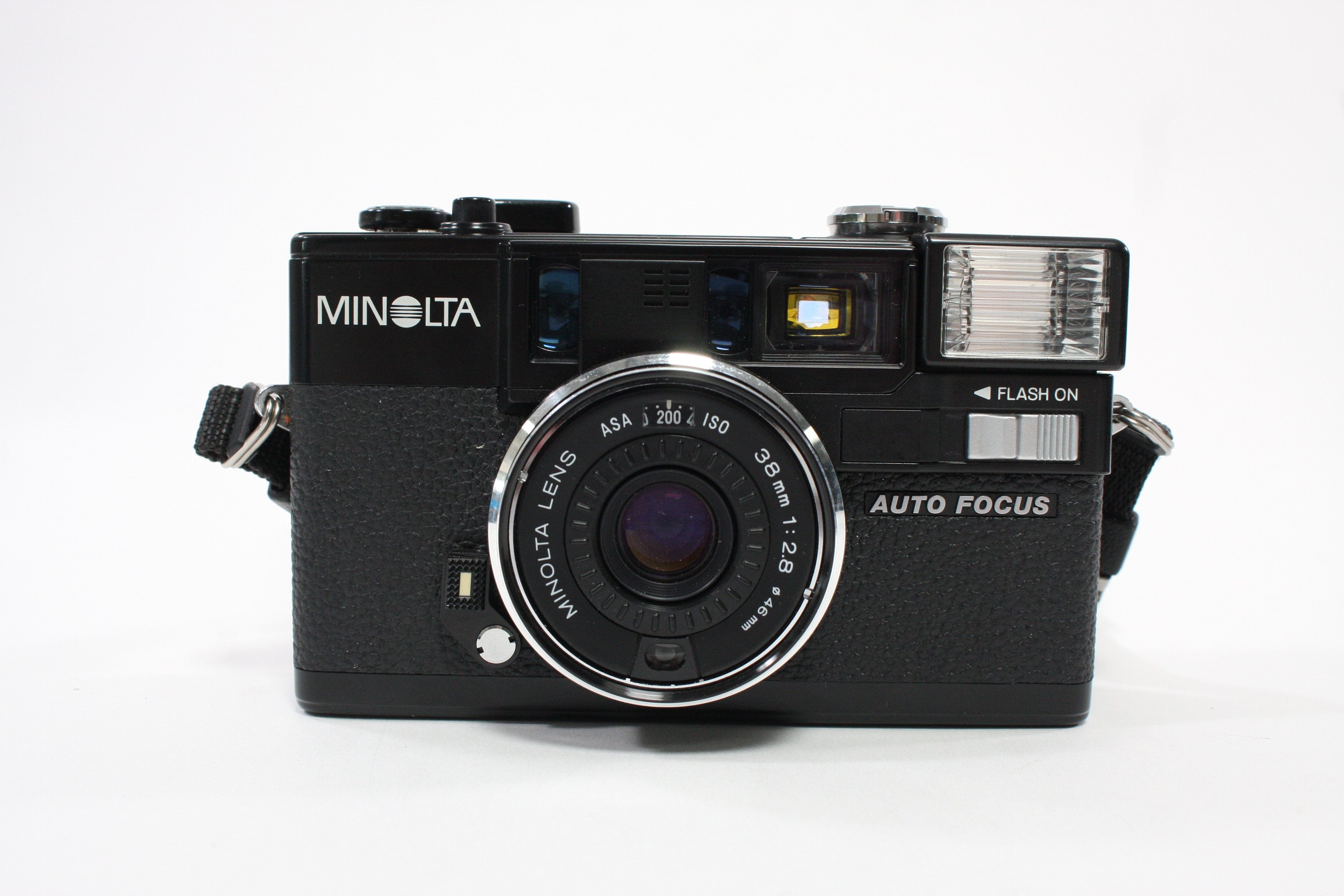 Minolta Hi-Matic AF2 with Case and Auxillary Lens