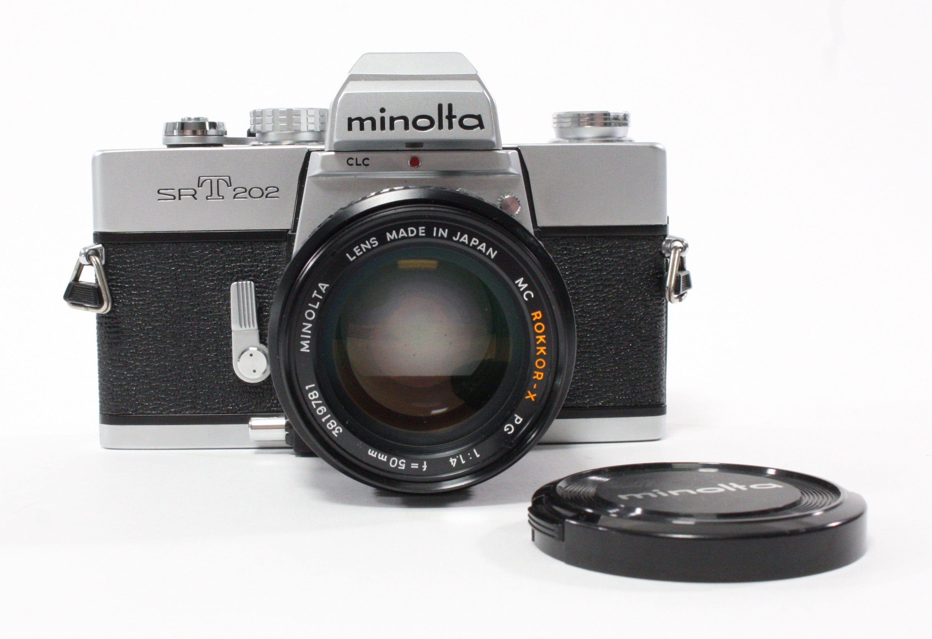Minolta SRT202 SLR Camera w 50mm f/1.4 Rokkor-X Lens and Minolta ElectroFlash 280