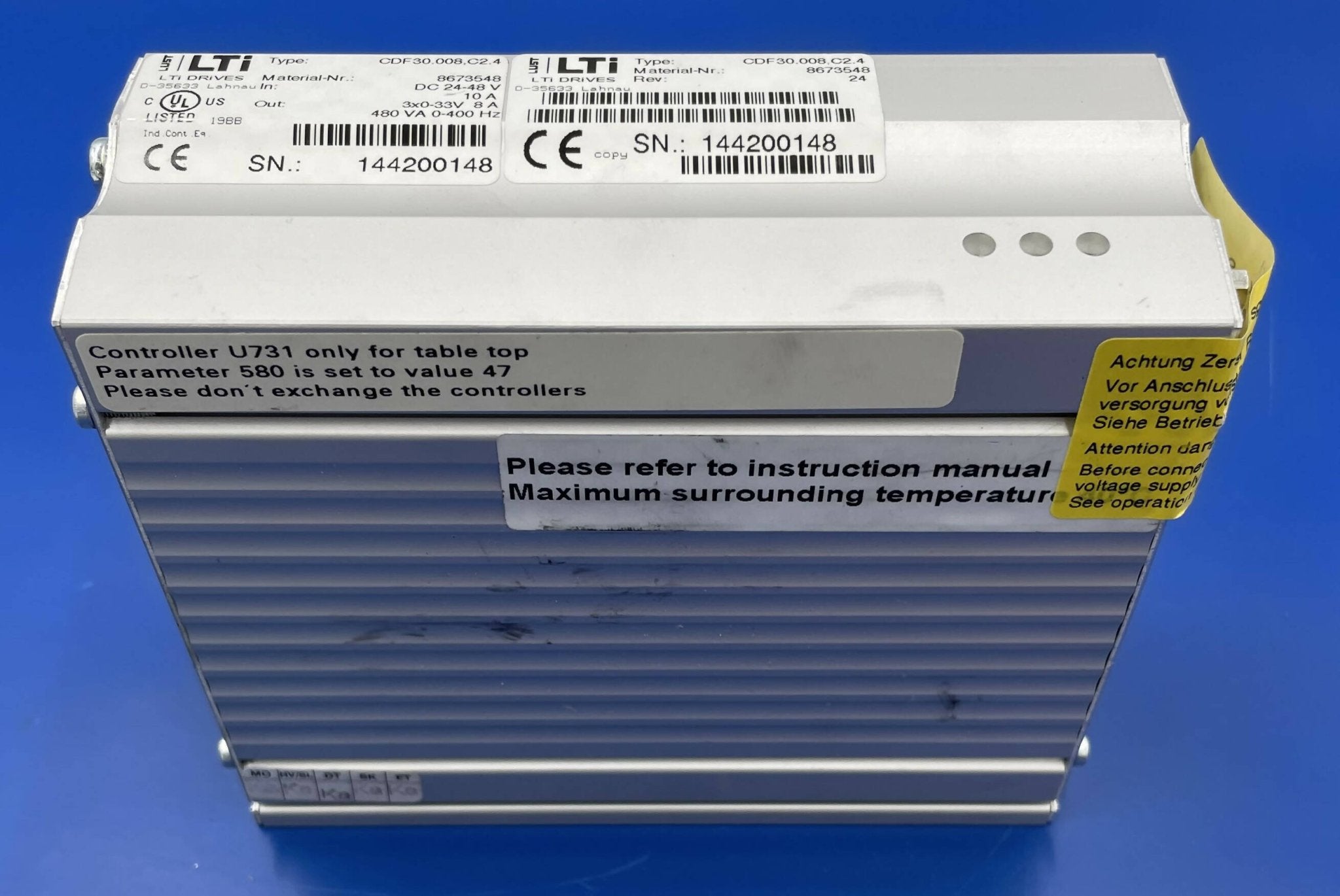MOTOR CONTROLLER Table Top (8673548/8614401/08614401 SIEMENS/LUST