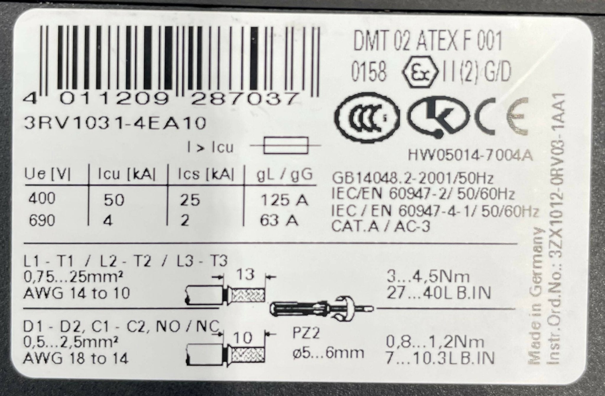 Motor Overload SWT (3RV1031-4EA10/10161682 SIEMENS