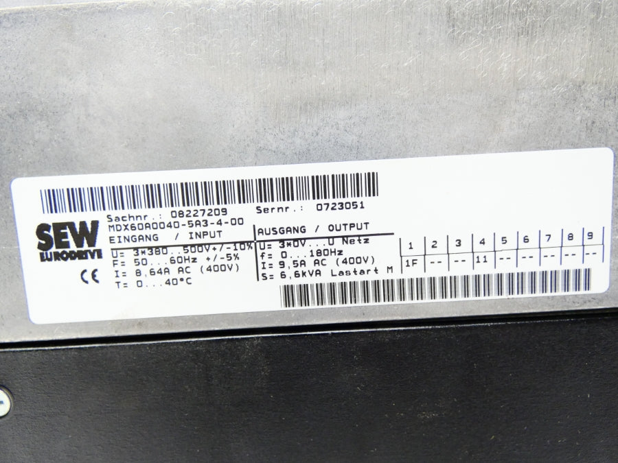 SEW MDV60A0040-5A3-4-00 08264848 (AS PICTURED) UNMP