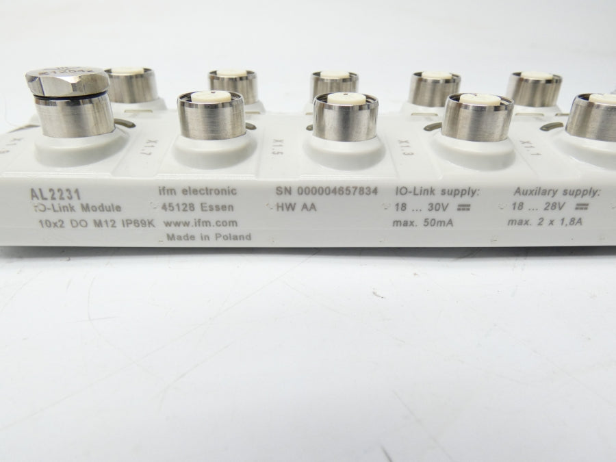 IFM EFECTOR AL2231 IO-LINKMODULE10X2DOM12IP69K 18-30V 1.8A NSMP