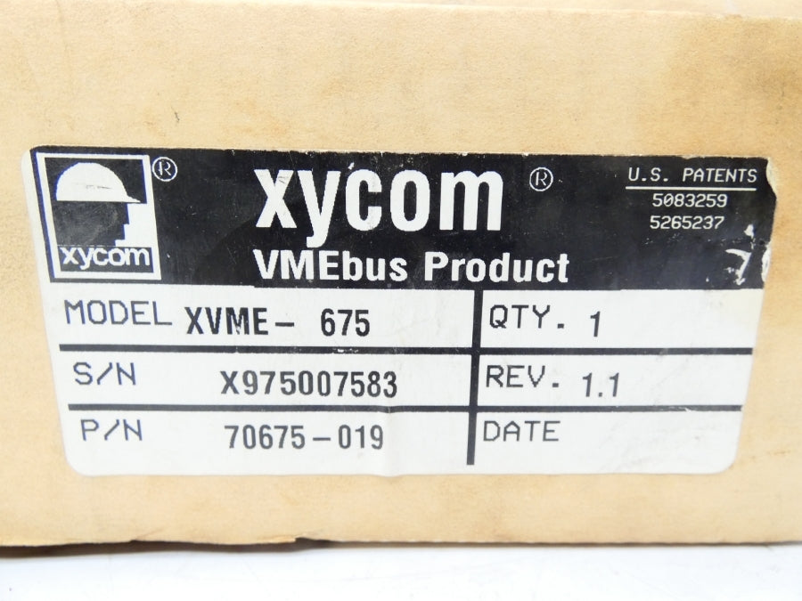 XYCOM XVME-675 70675-019 REV. 1.1 NSMP