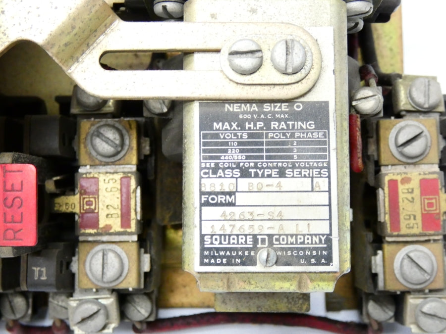 SQUARE D 8810BO-4 SER. A 440/550V UNMP