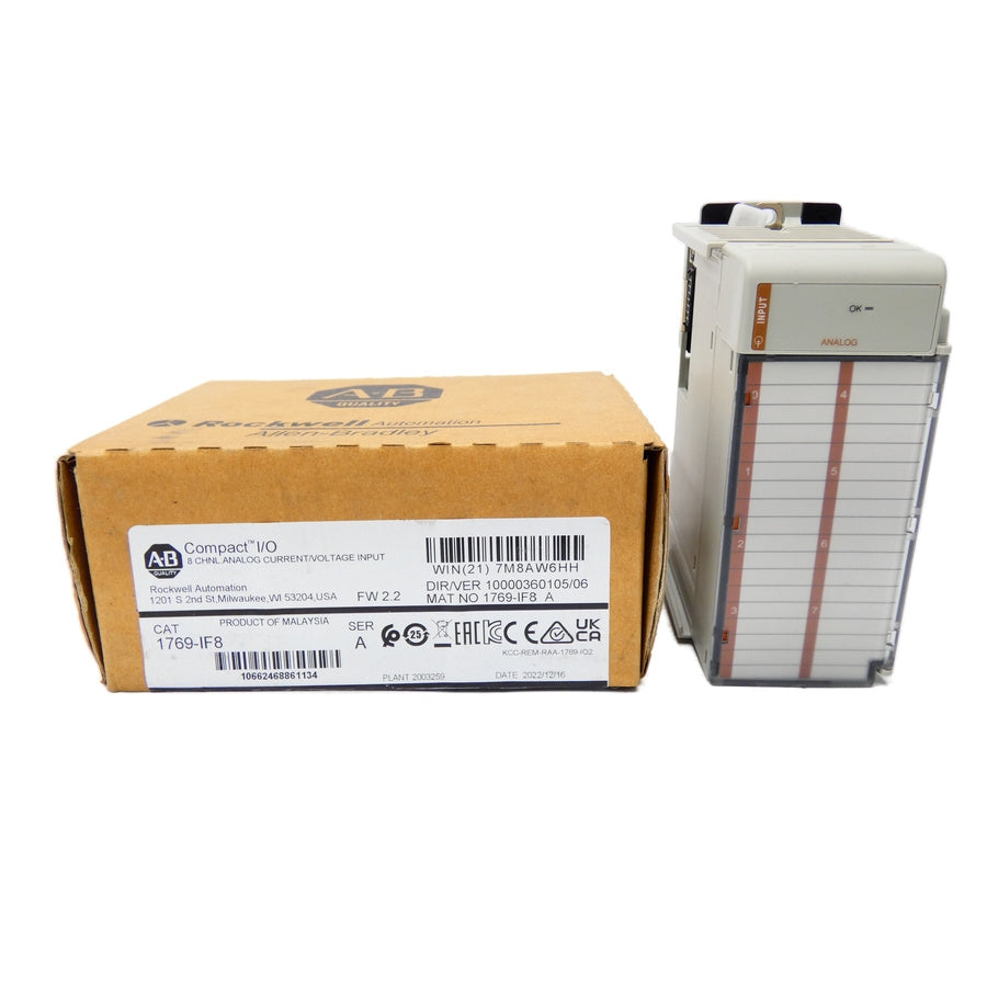 ALLEN BRADLEY 1769-IF8 SER. A F/W 2.2 VER. 06 24VDC 0.12A NSMP